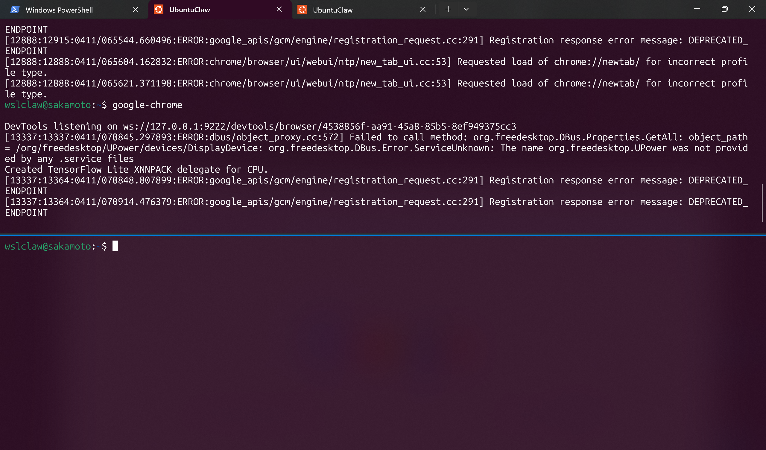 openclaw two cli tabs