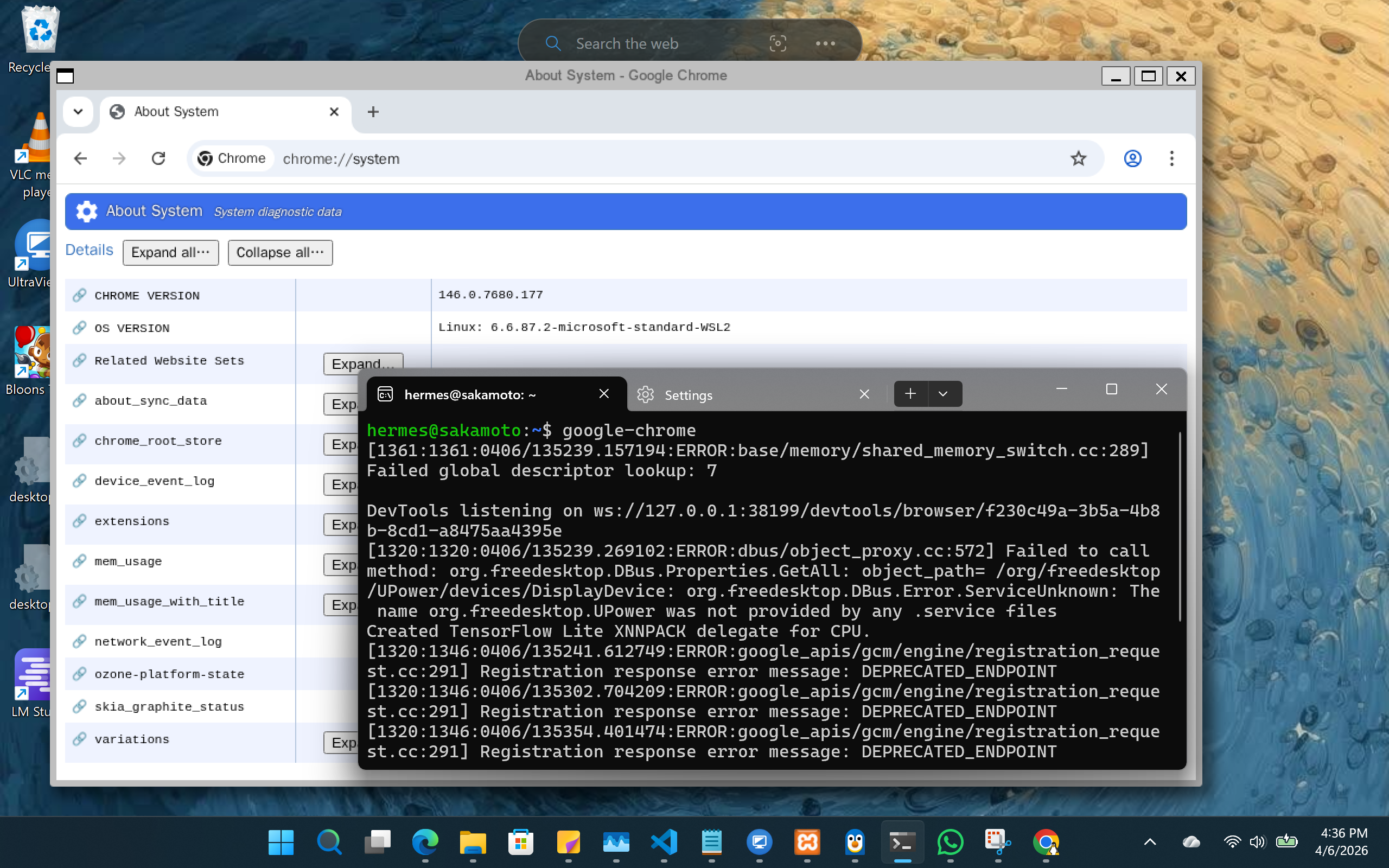 sample GUI WSL